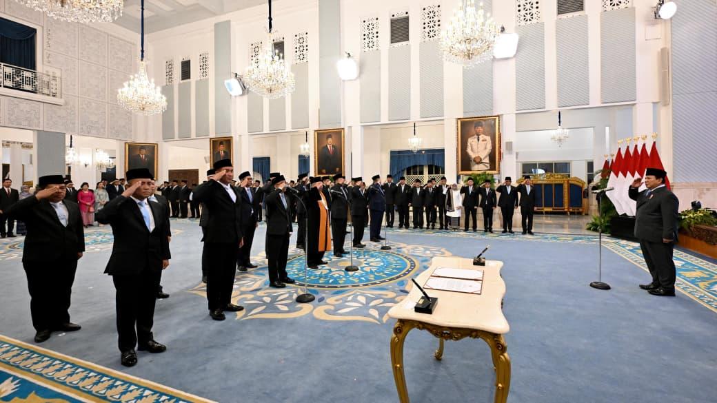 Prabowo Lantik Kepala dan Wakil Badan di Istana Negara