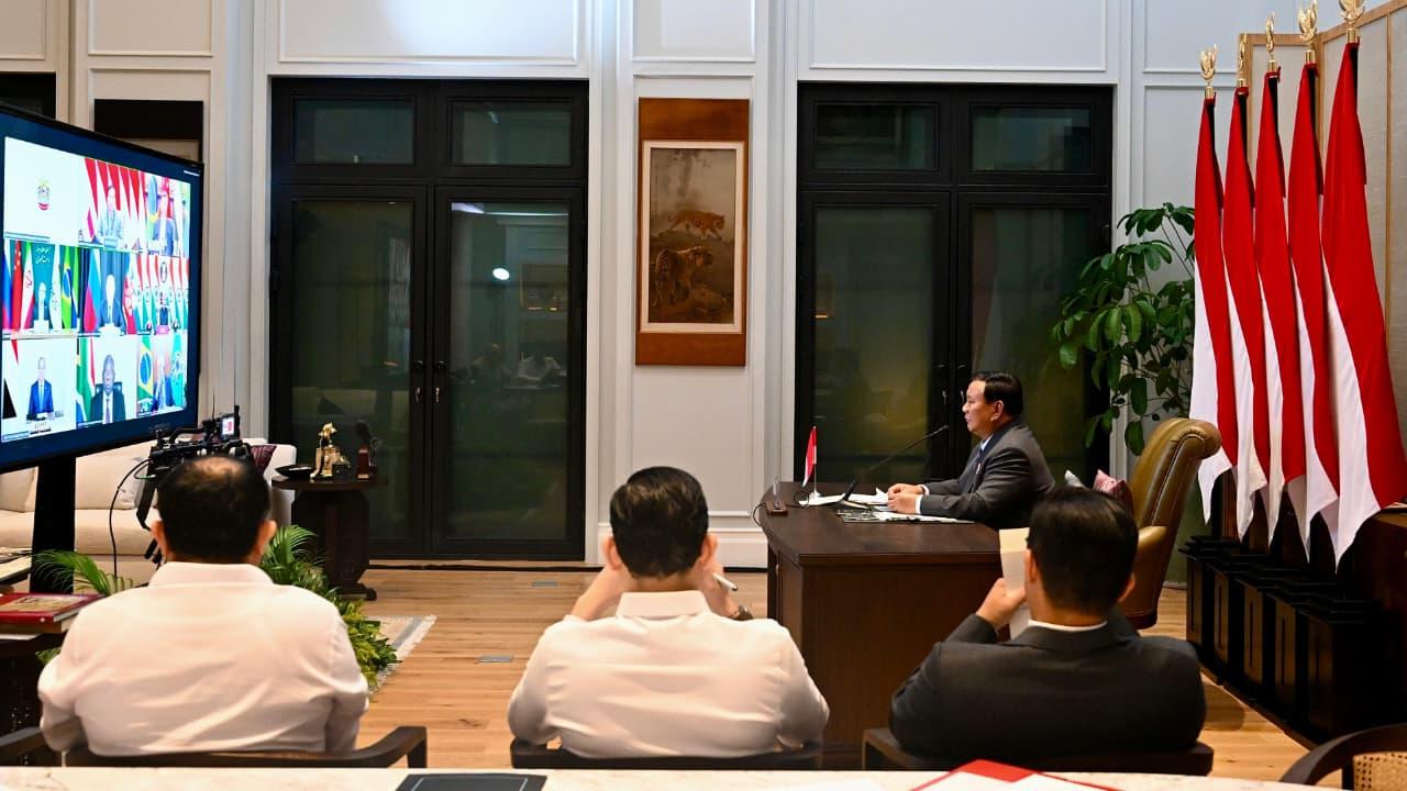 Prabowo Hadiri Pertemuan Virtual Pemimpin BRICS