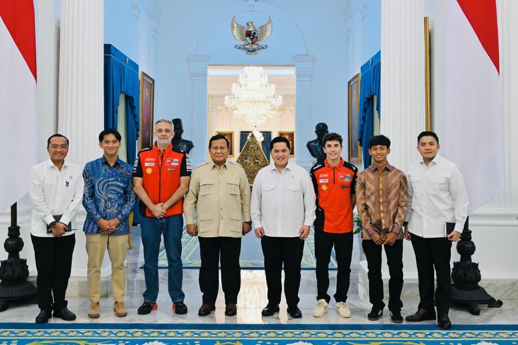 Prabowo Sambut Marc Marquez dan Pembalap Muda Indonesia