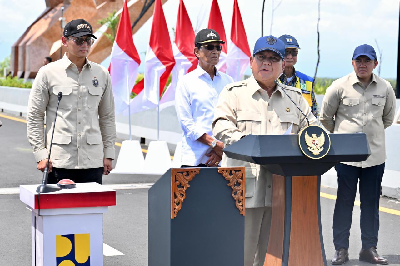 Prabowo Resmikan Jembatan Kabanaran & 4 Proyek Infrastruktur Rp1,97 T