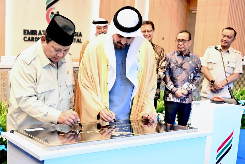 Presiden Prabowo Resmikan RS Kardiologi Emirates-Indonesia, Apresiasi Dukungan PEA